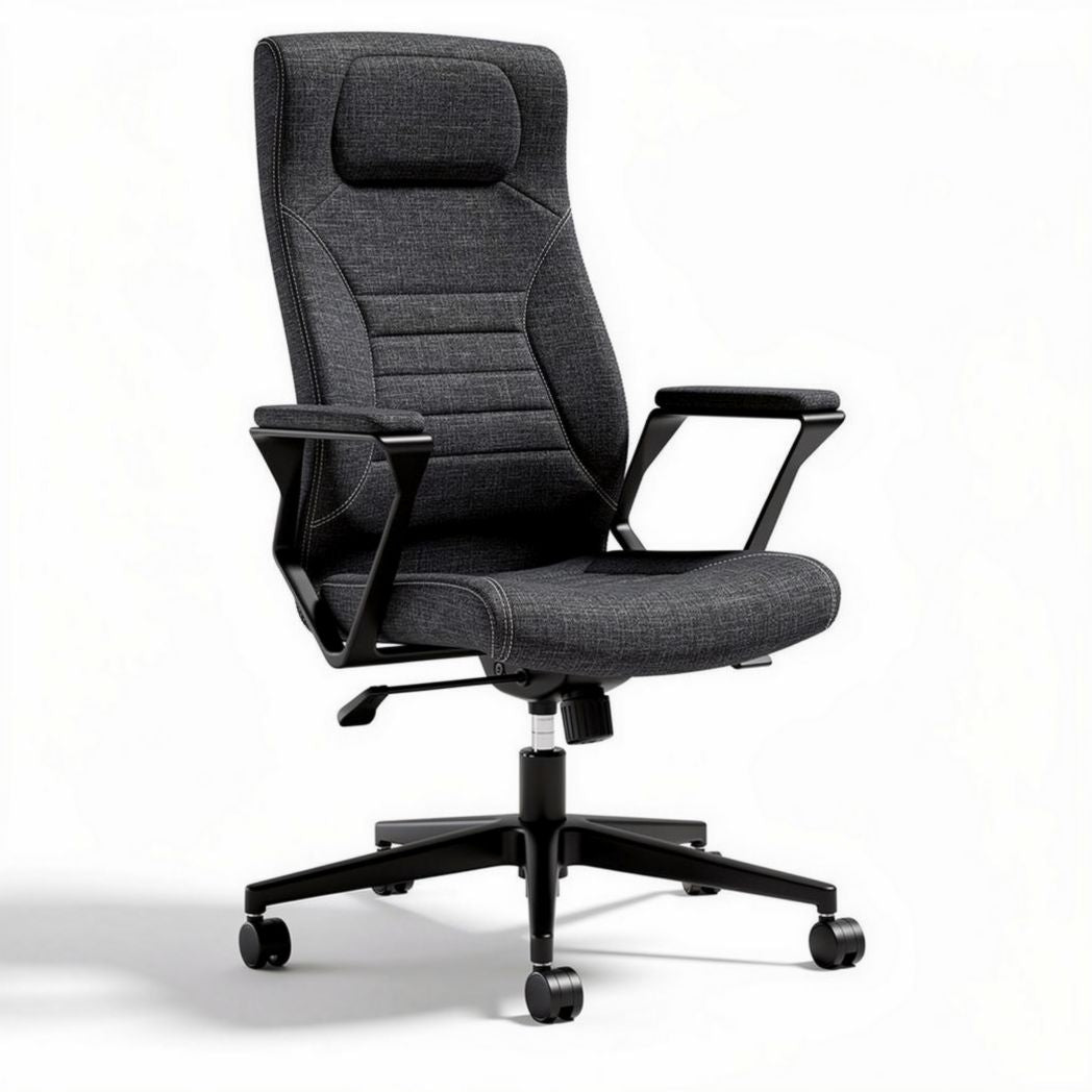 Sedia da ufficio ergonomica in tessuto grigio scuro dimensioni 60 x 60 x 120cm