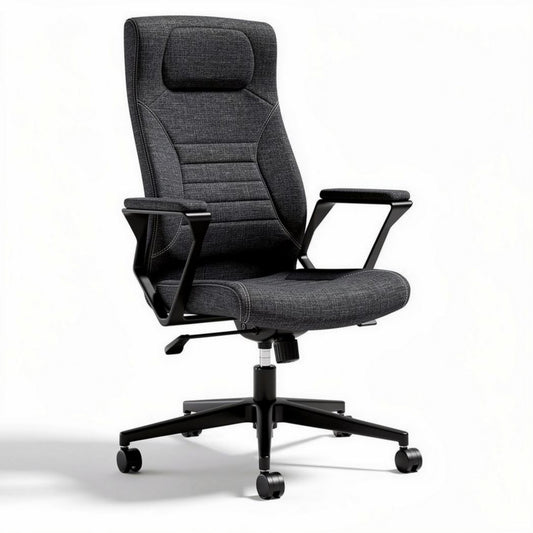 Sedia da ufficio ergonomica in tessuto grigio scuro dimensioni 60 x 60 x 120cm